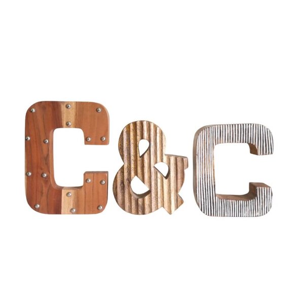 Artsy Solid Wood C & C Alphabet Letter Studded/Textured - Picture 1 of 4